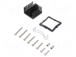 Heatsink: extruded | grilled | black | L: 31mm | W: 31mm | H: 19.5mm