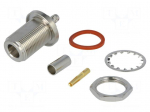 Socket | N | female | straight | 50&Omega; | crimped | for panel mounting