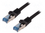 Patch cord | S/FTP | 6a | stranded | Cu | LSZH | black | 15m | 27AWG