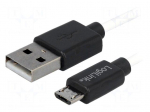 Cable | USB 2.0 | USB A plug,USB B micro plug | nickel plated | 1.8m