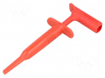 Clip-on probe | hook type | 15A | 1kVDC | red | Plating: nickel plated