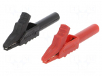 Crocodile clip | 15A | black,red | max.12mm | 300V