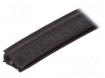 Hole and edge shield | EPDM | L: 10m | black | H: 20.5mm | W: 11mm