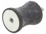 Vibration damper | M8 | &Oslash;: 40mm | rubber | L: 50mm | Thread len: 23mm