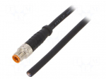 Cable: for sensors/automation | M8 | PIN: 4 | straight | 5m | plug | 60VDC