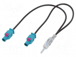 Cable | DIN plug,Fakra socket x2 | straight