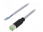 Cable: for sensors/automation | M8 | PIN: 3 | straight | 5m | plug | 60VDC