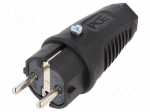 Connector: AC supply | male | plug | 2P+PE | 250VAC | 16A | Colour: black