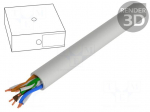Wire | U/UTP | Cat 5e | 4x2x24AWG | Cu | wire | PVC | grey | 100m | CPR: Eca