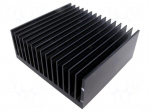 Heatsink: extruded | grilled | black | L: 200mm | W: 215mm | H: 75.5mm