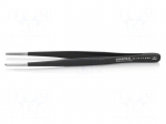 Tweezers | Blade tip shape: rounded | Tweezers len: 145mm | ESD