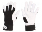 Protective gloves | Size: 8 | black | natural leather