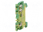 Splice terminal: rail | spring clamp | yellow-green | wemid | 1.5mm2