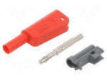 Laboratory connector: 4mm banana | 32A | 1kV | red | nickel plated