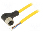Cable: for sensors/automation | M12 | PIN: 4 | angled | 10m | plug | 4A