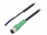 Cable: for sensors/automation | M8 | PIN: 3 | straight | 5m | plug | 4A