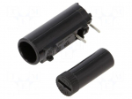Fuse holder | THT | 5x20mm | 10A | thermoplastic | Pitch: 10mm | black