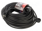 Extension lead | 3x2.5mm2 | 50m | rubber | black | Sockets no: 1 | 16A