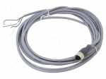 Cable: for sensors/automation | M12 | PIN: 4 | straight | 5m | plug | 3A