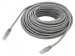 Patch cord | U/UTP | Cat: 5e | RJ45 plug,both sides | CCA | 20m | grey