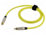 Cable | RCA plug,both sides | 1m | Plating: gold-plated | yellow