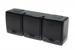 BETA surface socket 3-gang with grounding black IP44 UV protection 230V
