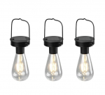 Trio Campus solar piekarama lampa 3 pcs matt black dusk sensor brushed steel R35146132 4017807529432