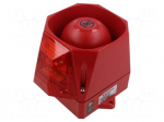 Signaller: lighting-sound | 115&divide;230VAC | siren,flashing light | red