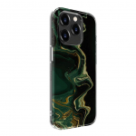 Back panel cover Evelatus Apple iPhone 15 Pro Max PC Customized Print Design Marble Dark Green