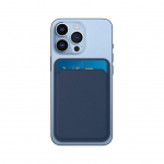 Back panel cover Evelatus Universal iPhone Genuine pocket with MagSafe Blue