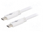 Cable | USB 3.2 Gen 1 | USB C plug,both sides | 1m | white | 5Gbps | 60W