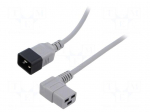 Cable | 3x1.5mm2 | IEC C19 female angled,IEC C20 male | PVC | 1m