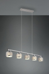 Trio Kaprun piekarama lampa 5-pc E14 chrome/grey brushed steel 311600506 4017807581157