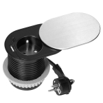 Uued tooted // Gniazdo meblowe ?6cm, wpuszczane w blat z przesuwną pokrywką, ładowarką USB i przewodem 1,9m, 1x2P+Z (French), 2xUSB (typ A+C; PD20W), srebrne