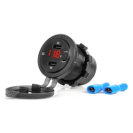 Auto- ja mootorrattatooted, elektroonika, navigatsioon, CB raadio // Auto elektroonikakomponendid : Installatsioonikaablid : Kaitsealused : &Uuml;hendused // Ładowarka samochodowa z gniazdami usb i testerem napięcia wodoodporna z włącznikiem 2x usb-c 12v  ...