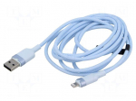Cable | USB 2.0 | Apple Lightning plug,USB A plug | nickel plated