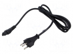 Cable | 3x0.75mm2 | IEC C5 female,SEV-1011 (J) plug | PVC | 1.8m