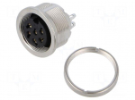 Connector: M16 | socket | female | PIN: 6 | 5A | 250V | soldering | straight