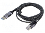 Cable | slim,USB 3.0 | RJ45 plug,USB A plug | nickel plated | 2m