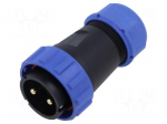 Connector: circular | plug | female | PIN: 2 | IP67 | SY29 | 50A | 500V | 7AWG