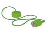 DESIGN PENDANT LAMPHOLDER WITH FABRIC CORD - GREEN