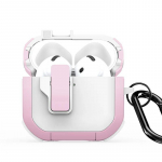 Headphone case Dux Ducis - AirPods 4 PECP Series PC+TPU Cover with Hook White Pink