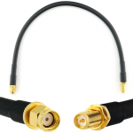 Rangeful RP-SMA Male / RP-SMA Female 30cm koaksiaalkaabel &mdash; HF240 (vastab LMR240) HF240-RPSM-RPSF-0.3