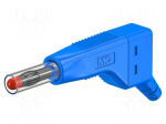 Laboratory connector: 4mm banana | plug | 32A | 30VAC | 60VDC | blue