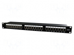 Patch panel | black | Number of ports: 24 | 19" | Cat: 5e | rack 19"