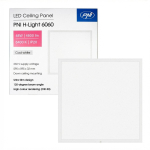 LED PANEL PNI H-Light 6060 48W, 595x595mm, 4800lm, 6400K, indoor, recessed, cool white