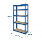 Metallriiul Rebel 180x90x40 cm | sinine
