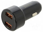 USB power supply | USB A socket x2 | Sup.volt: 12&divide;24VDC | 45W | black