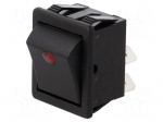 ROCKER | DPST | Pos: 2 | OFF-ON | 16A/250VAC | black | Body: black