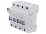 Fuse base | 10x38mm | for DIN rail mounting | 32A | 690VAC | Poles: 3+N